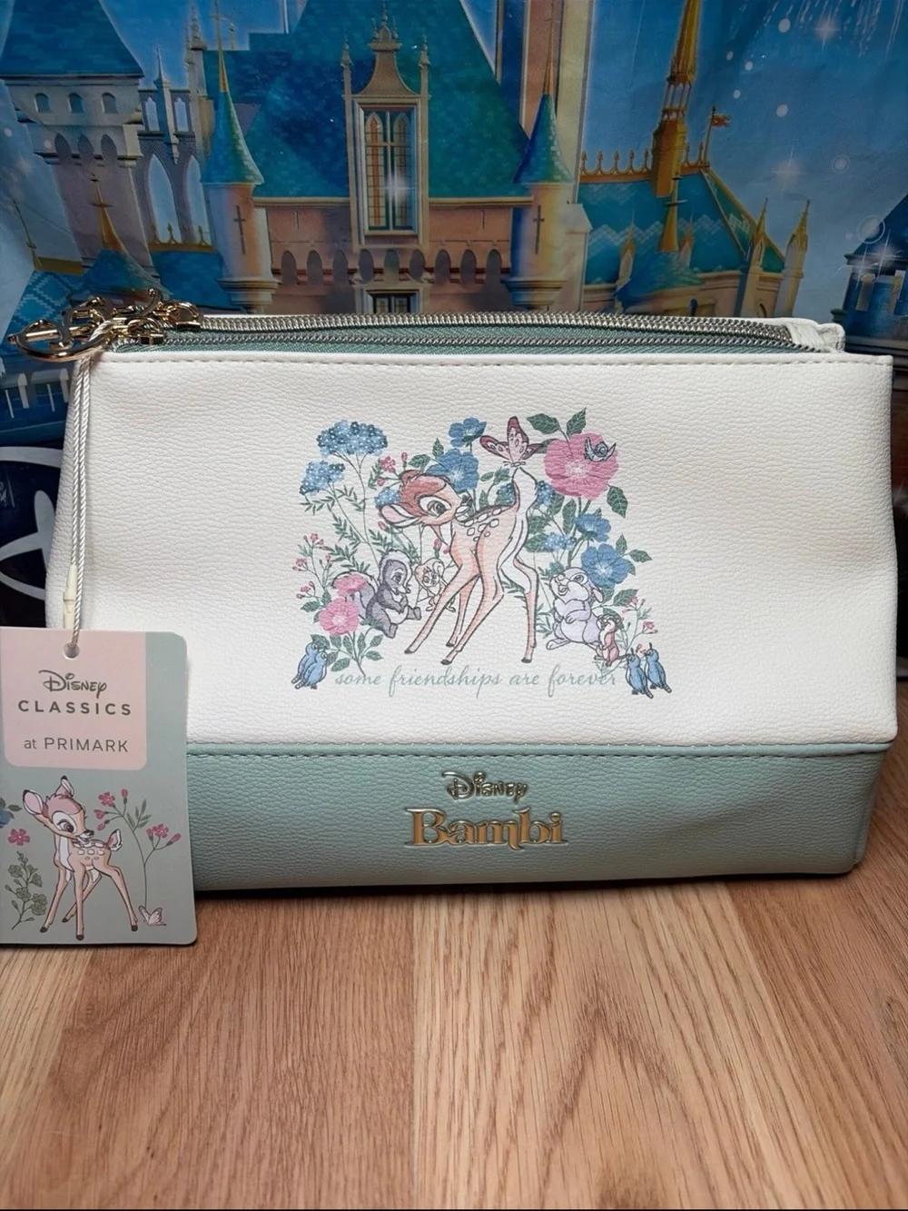 Disney Bambi and Friends Travel Cosmetic Makeup Bag 3 Zip Compartments *Primark*